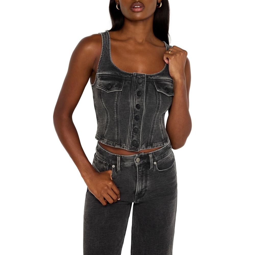Good American NWT Jeanius Square Neck Cotton Corset Top - Size 2XL - MSRP: $129
